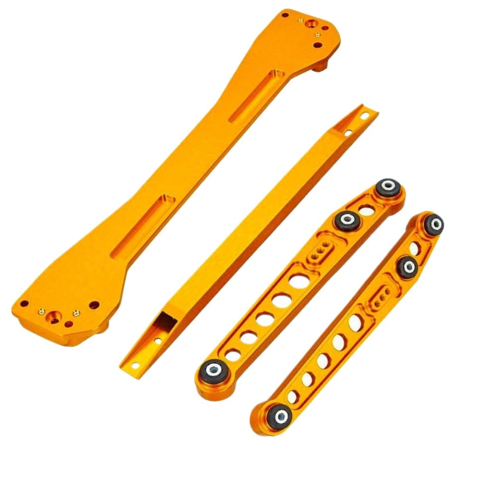 Rear Subframe Brace Tie Bar and Lower Control Arm Compatible with Civic EK 1996 2000(Gold LCA kit)
