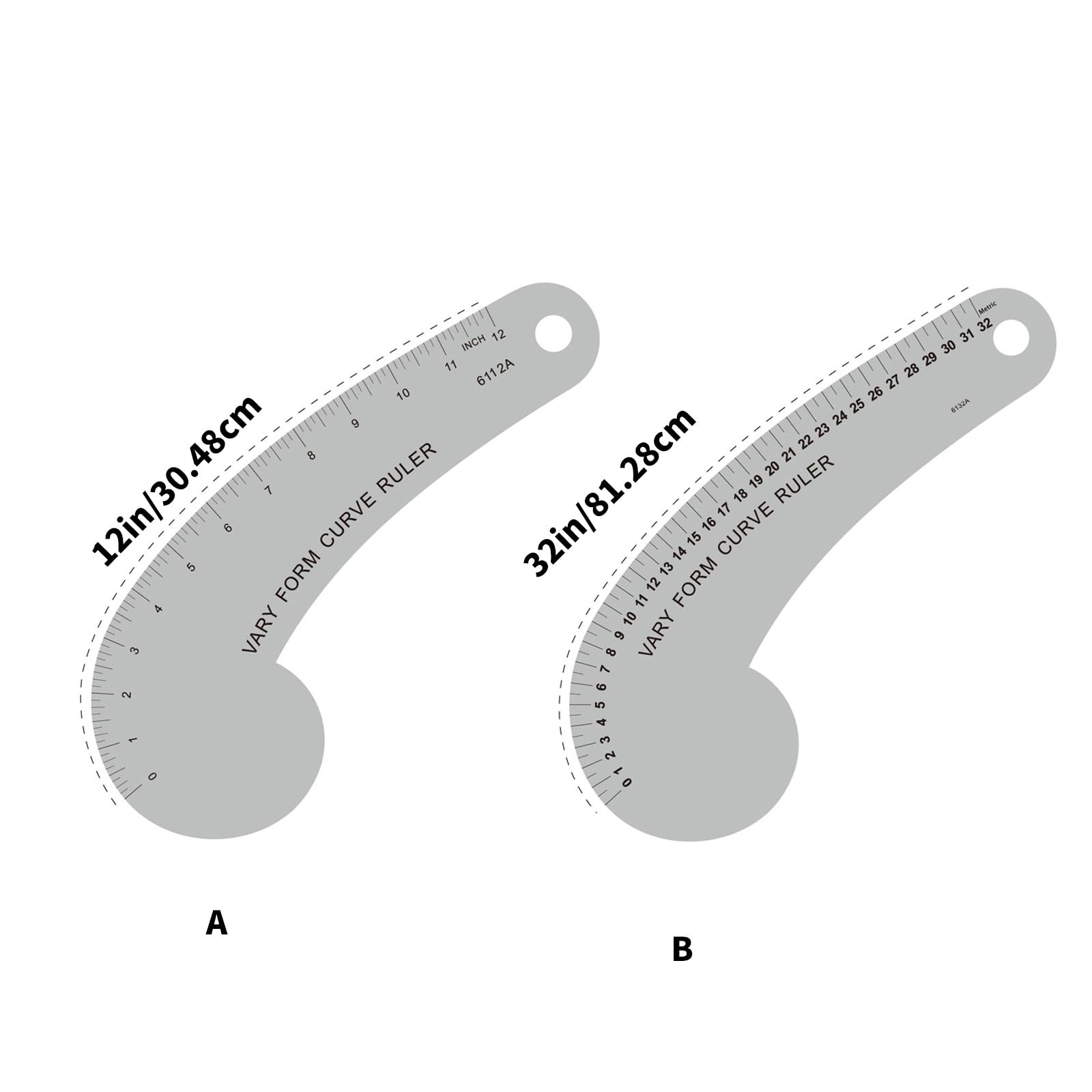 Righello in alluminio robusto per sartoria con linea di taglio liscia