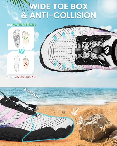 Image of Water Shoes for Women Men Quick-Dry Barefoot Shoes Breathable Aqua Socks for Swim Beach River Pool Lake Hiking Surfing Kayaking