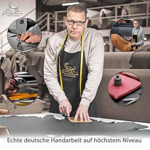 Centaur - Hochwertiges Leder Sitzkissen - Cognac Vintage 35x35 cm - Ideal für Stuhl oder Sitzbank - Abwaschbare Echtleder Stuhlkissen - Pflegeleichte Sitzauflage