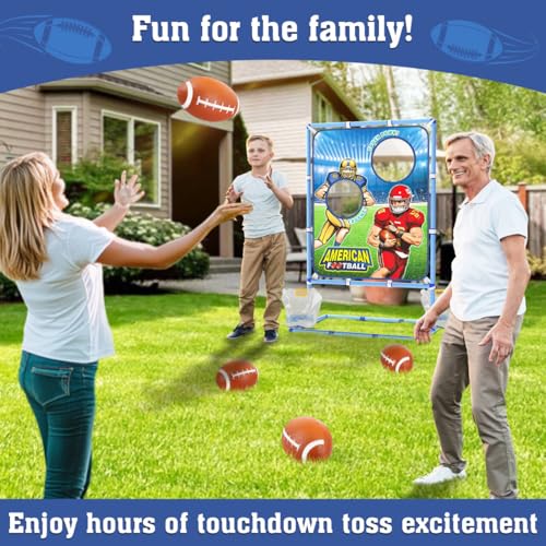 Football Toss Game with 4 Inflatable Balls, Indoor/Outdoor Football Throwing Target Toy for Kids Ages 4-7 8-12- Perfect Christmas Birthday Gifts for 4 5 6 7 8 9 10 11 12 Year Old Boys Girls - Image 4