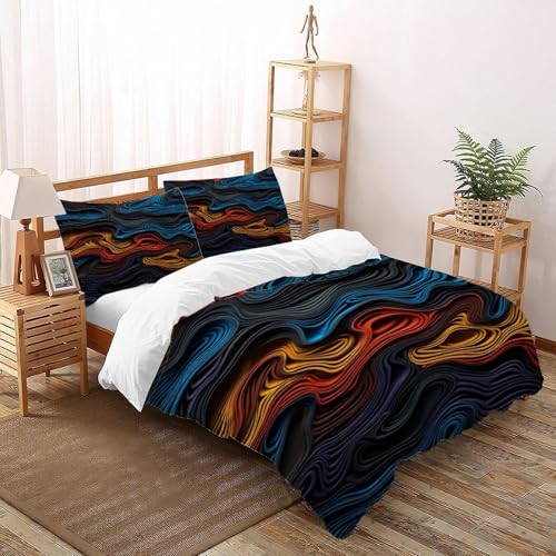 Housse de couette wavy super king : design ondulé facile à laver