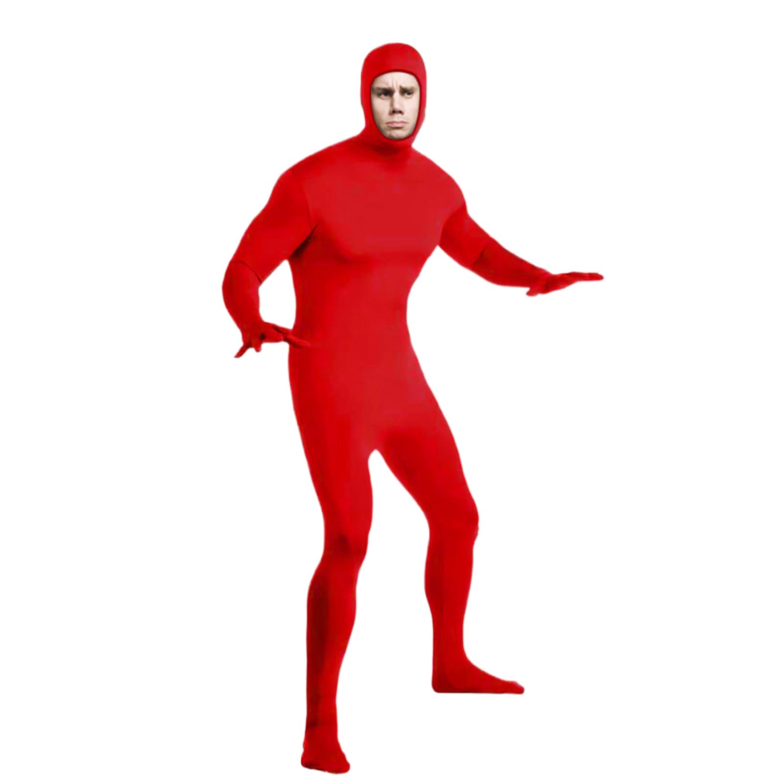 Traje de cosplay de Halloween unisex con apertura en la cara y ajuste elástico para adultos 8