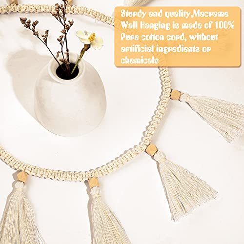 Macrame Woven Tassel Garland Hanging Tassel Fringe Garland Banner Basket Decorative Wall Hangings For Boho Home Decor Nursery Room (47.2 Inch, 4) #TOP4