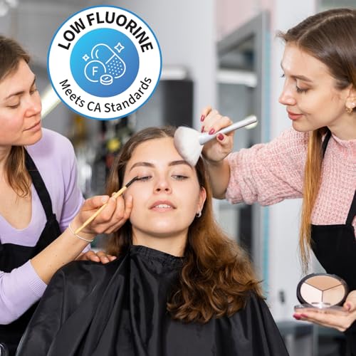 forpro low fluorine makeup cape professional mid-length beauty cape with adjustable velcro closure 27534 x 3034 black