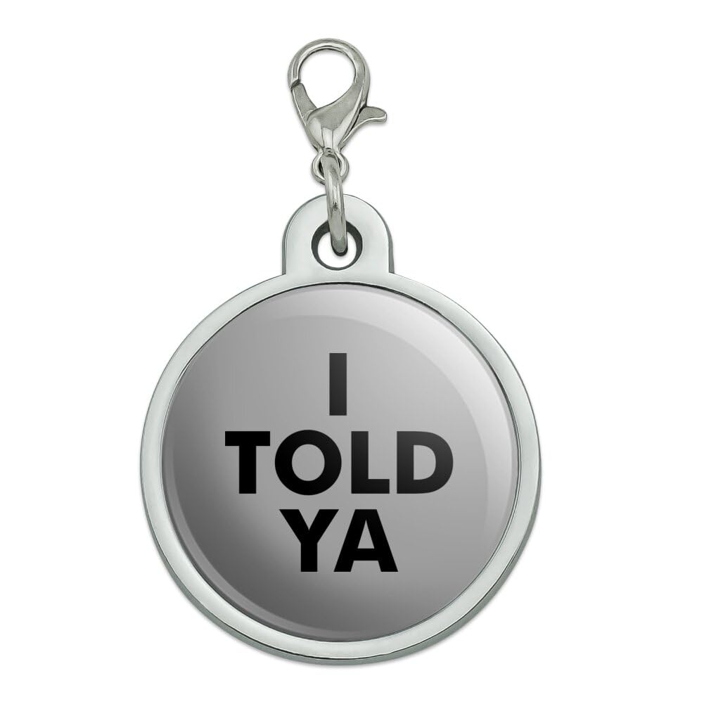 Graphics & More I Told Ya Chrome Plated Metal Pet Dog Cat ID Tag - Large