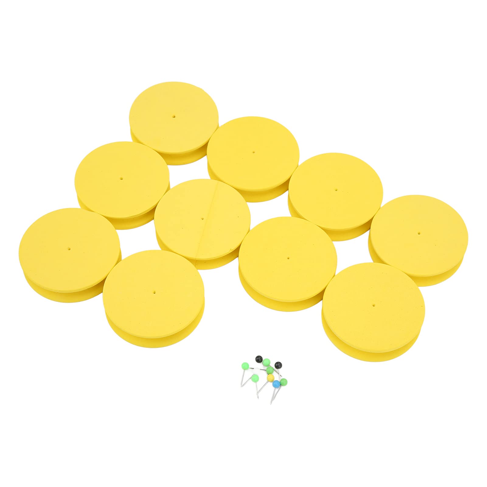 RASTKY Fishing Line Foam Spools Storage Winding 10pcs Fishing Foam Spools Multipurpose EVA Winding Board Line Accessories (Yellow)