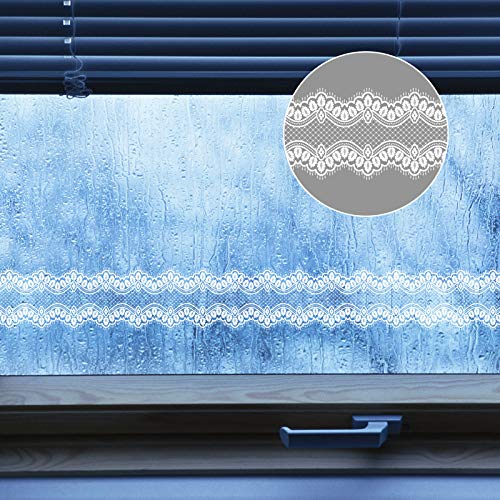Création Borde Autoadhesivo Blanco Transparente Bordes Pegatina Borde Extraíble Calcomanía Decoración para Escaparates de Tiendas Espejos de Baño Azulejos de Cocina