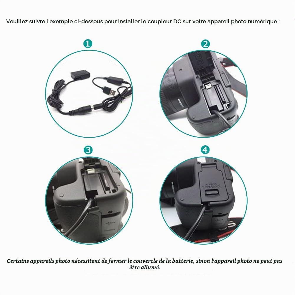 Powerbank USB Cable + DMW-DCC8 Batterie factice BLC12 BLC12E pour Lumix DMC-GX8 FZ1000 FZ300 FZ200 G7 G6 G5 G80 G81 G85 GH2 GH2K GH2S DC-G90 DC-G91 DC-G95 DC-G99