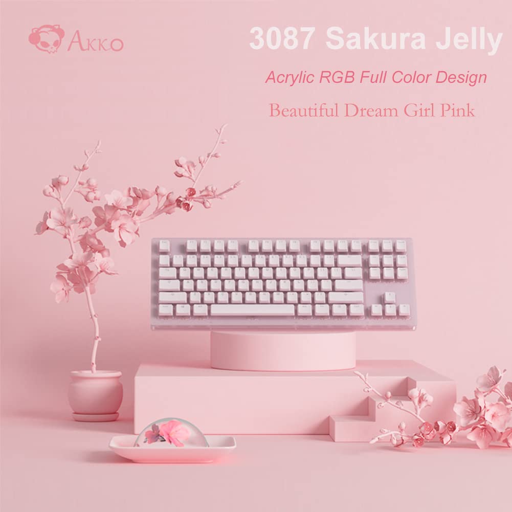 Akko 3087 Sakura Jelly Mechanical Keyboard with Cherry Red