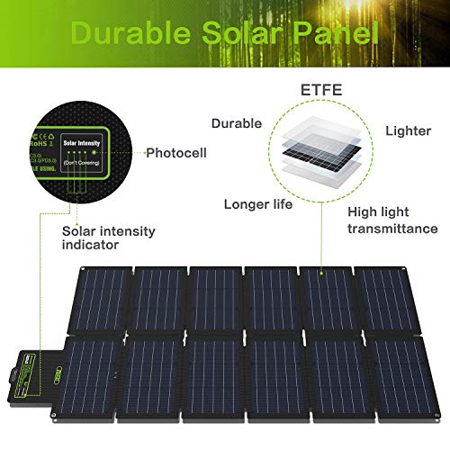 Topsolar 100W Monocrystalline Portable Folding Solar Panel Charger Kit with Dual USB 5V + 18V DC Output for Portable Power Stations, Mobile Phones, Laptops, Camping, 12V RV Marine Car Batteries - Image 7