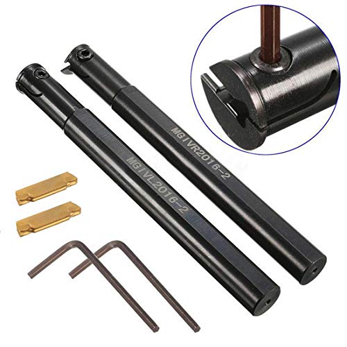 2Pcs 5/8" Mgivr2016-2 Mgivl2016-2 Lathe Boring Bar Grooving Cut-Off Tool Holder With 2Pcs Mgmn200-G Nc3020 Insert #TOP4