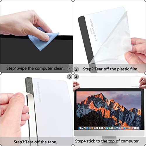 Monitor Memo Board,18” Computer Monitor Memo Board,Transparent Monitor Note Holder,Computer Monitor Message Board,Note Holder For Office Home Desktop Top Mount #TOP4