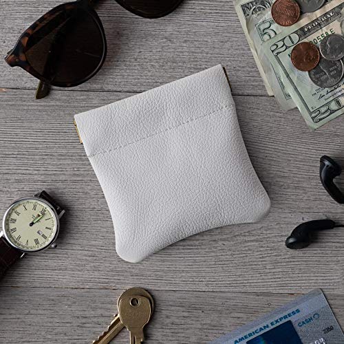 Image of Nabob Leather Genuine Leather Squeeze Coin Purse, Coin Pouch Made IN U.S.A. Change Holder For Men /Woman Size 3.5 X 3.5