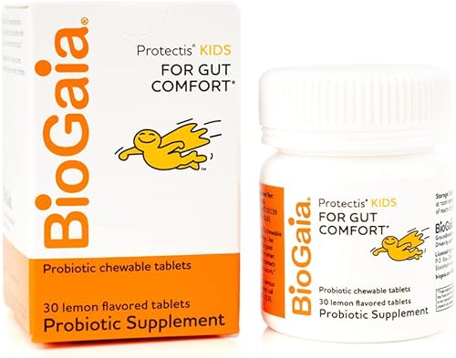 BioGaia Tabletas masticables probióticas, caja de manera simple y fácil de promover la salud digestiva e inmunológica, 30 unidades