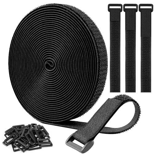 Fascette Fermacavi Da 5m X 2cm Con 30 Fibbie, Fascette Riutilizzabili, Cable Management, Lunghezza Di Taglio Libera Fascetta Cavi, Può Essere Utilizzato Per Organizzare Cavi