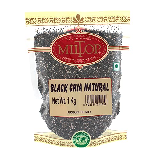 Image of Miltop Chia Seeds 1 kg - Non-GMO Seeds | Rich in Omega -3 & Fibre | Healthy Snacks for Weight loss management