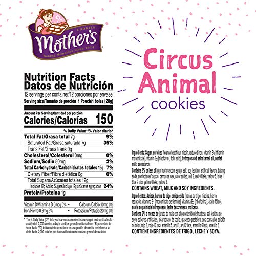 Mother's Cookies, Circus Animal, Caddy, 1 Oz, Original, 12 Count (Pack Of 4), 48 Ounce #TOP4