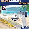 2Pcs Electric Water Gun Battery Powered Water Gun Auto Water Gun Rechargeable Automatic Spray Gun Toys Capacity Range Up to 32 FT Range for Adults & Kids - Blue