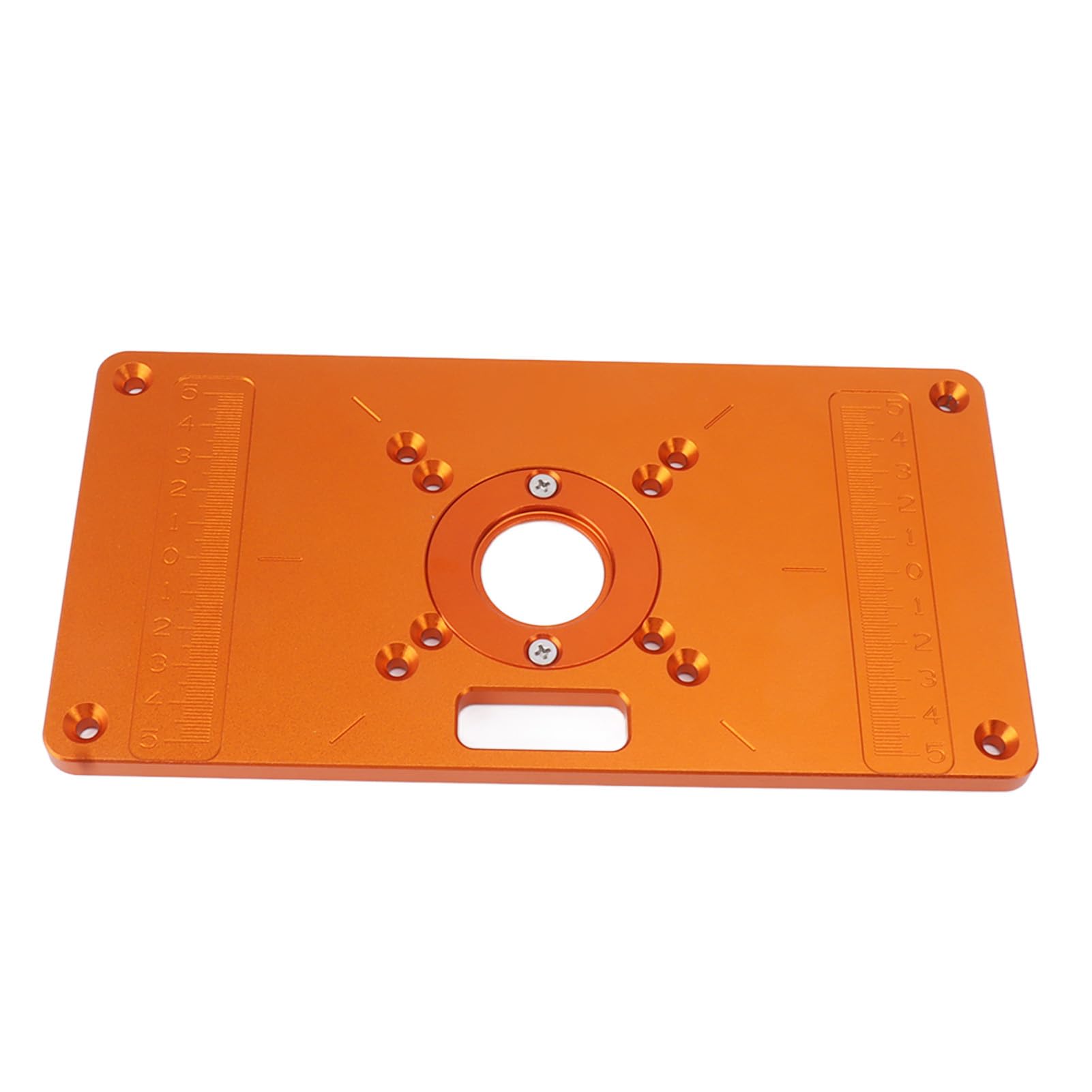 Aramox Placa de Inserción de Mesa para Enrutadores, Placa de Inserción para Mesa de Enrutador de Aleación de Aluminio, Superficie Anodizada de 23,5 X 12 Cm con 15 Accesorios para Banco de Carpintería,