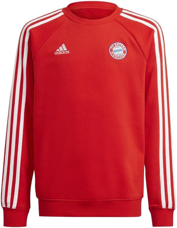 adidas Boys 8-20 Juniors FC Bayern Munich Soccer Crew Neck Sweatshirt, Red
