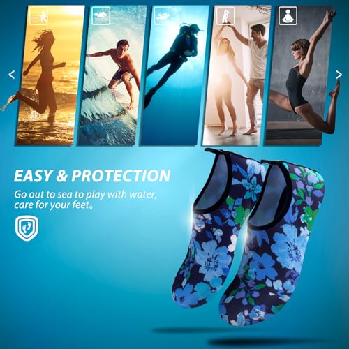 Image of SIMARI Water Shoes for Women Men Swim Aqua Socks Beach Pool Essentials Barefoot Surf River Boat Kayak Sea Yoga Sand Exercise Sport Accessories Breathable Quick-Dry Adult Youth Kid Size SWS001