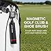 Ghost Golf Magnetic Golf Club Brush with Water Reservoir & Shoe Brush - Dual Head Groove Cleaner, Nylon Bristle, Retractable Carabiner Clip - Golf Cleaning Tool for Irons, Wedges & Golf Shoe Cleats
