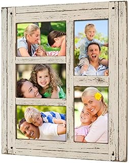 Excello Global Products Collage Picture Frames from Rustic Distressed Wood: Holds Five 4x6