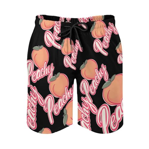 Peach Fruit Men's Swim Trunks Quick Dry Board Shorts Hawaiian Beach Shorts With Pocket3