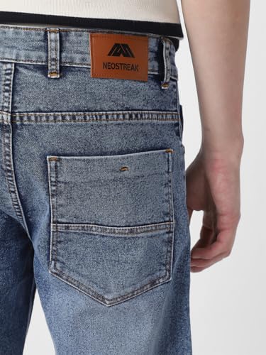 Image of Neostreak Men's Regular Fit Heavy Washed Jeans Stretchable