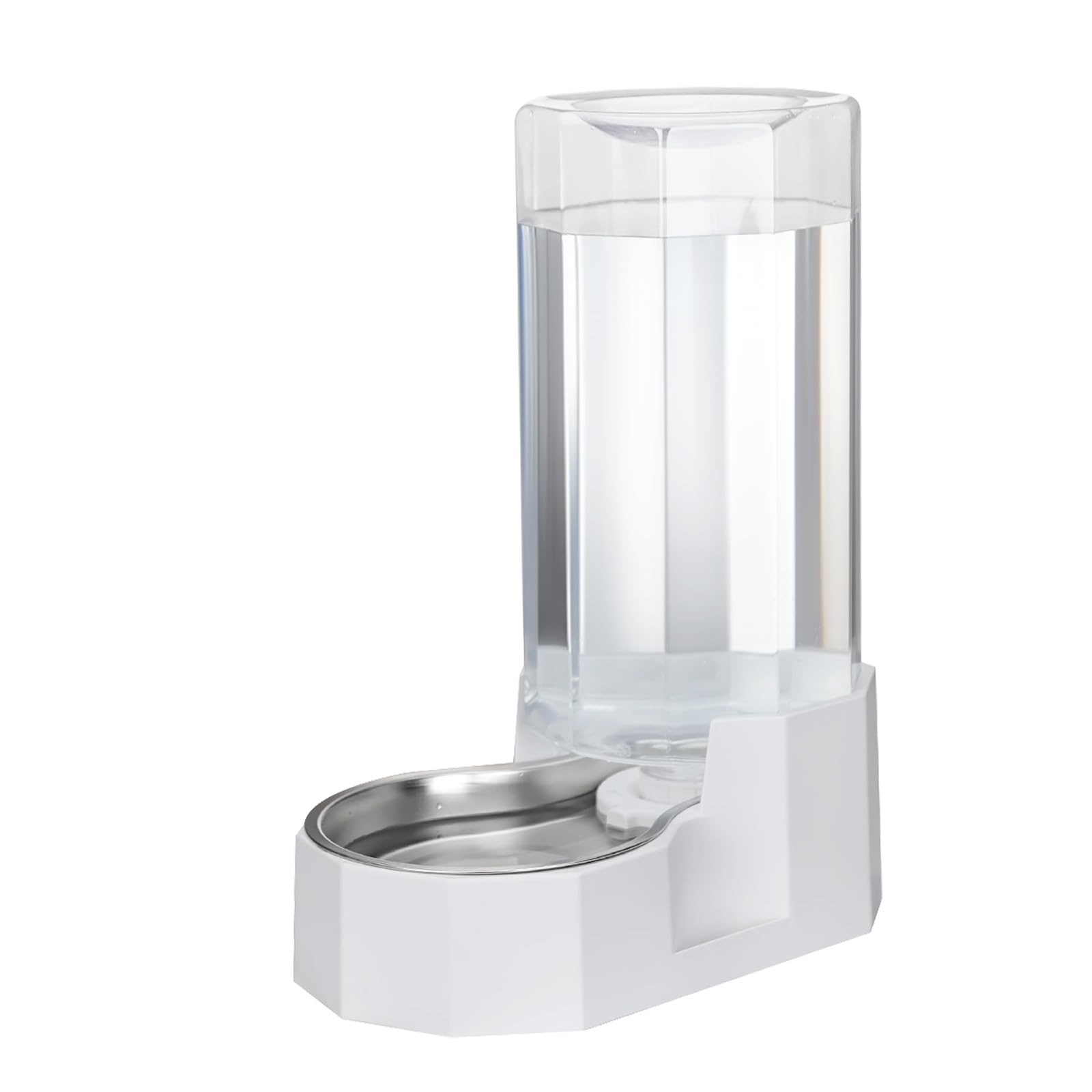Sfozstra Distributeur d'eau pour grands chiens : distributeur d'eau automatique alimenté par gravité - Facile à nettoyer - Bol en acier inoxydable pour chatons et chiots - Salon ou garage (blanc, 9L)