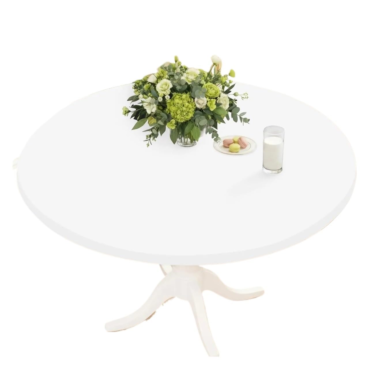 Gentryroo Round Tablecloth - Stain Resistant Elastic Fitted Table Cover