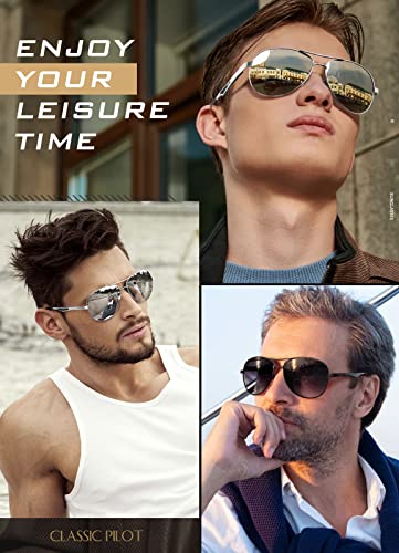 Gqueen Classic Military Style Pilot Polarized Sunglasses Spring Hinges Al-Mg For Mens Womens Mos1 #TOP1