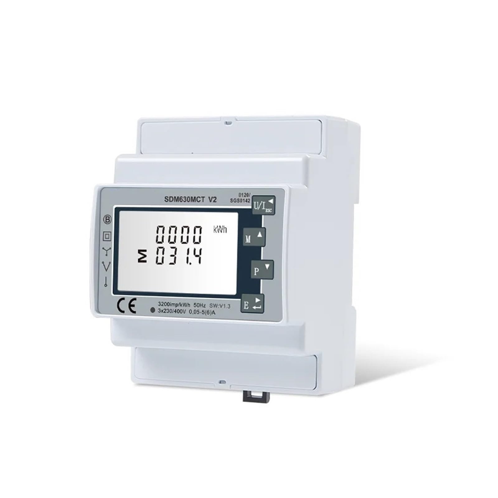 SDM630MCT V2 MI/D, contatore di energia trifase a quattro fili, 1A/5A, uscita impulsi Modbus RS485