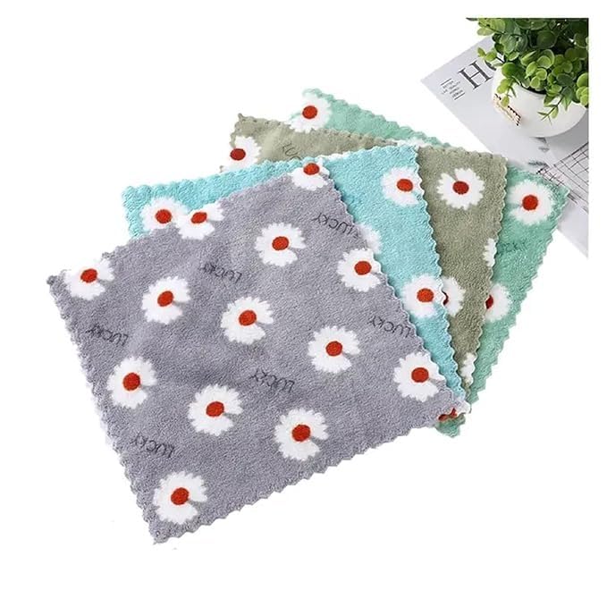 Microfibre Face Towels/Rumal/Handkerchief, Pack of 12, Multicolour- Extra Soft and Super Absorbent Face Towel/Handkerchiefs for Women's, Kids and Newborn Babies-25x25 CM-image-29