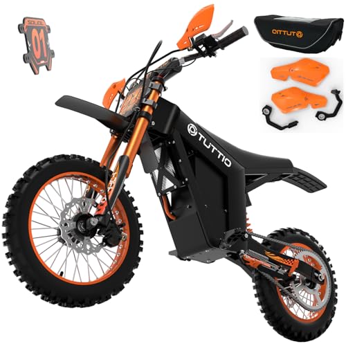Tuttio Soleil01 Electric-Dirt-Bike for Teens Adults, 14'/12' Fat Tire 2000W 37MPH Electric-Motorcycle with 48V 21AH Battery Ebike 200NM Hydraulic Brakes Mountain Off-Road EBike
