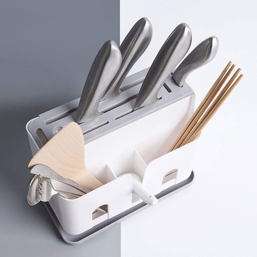 Soporte Cuchillos Cocina sin Cuchillos Palillos Soporte Para Cuchillos Cuchillo De Cocina Y Tenedor Caja Tubo Plástico Estante Para Knife Block(A)