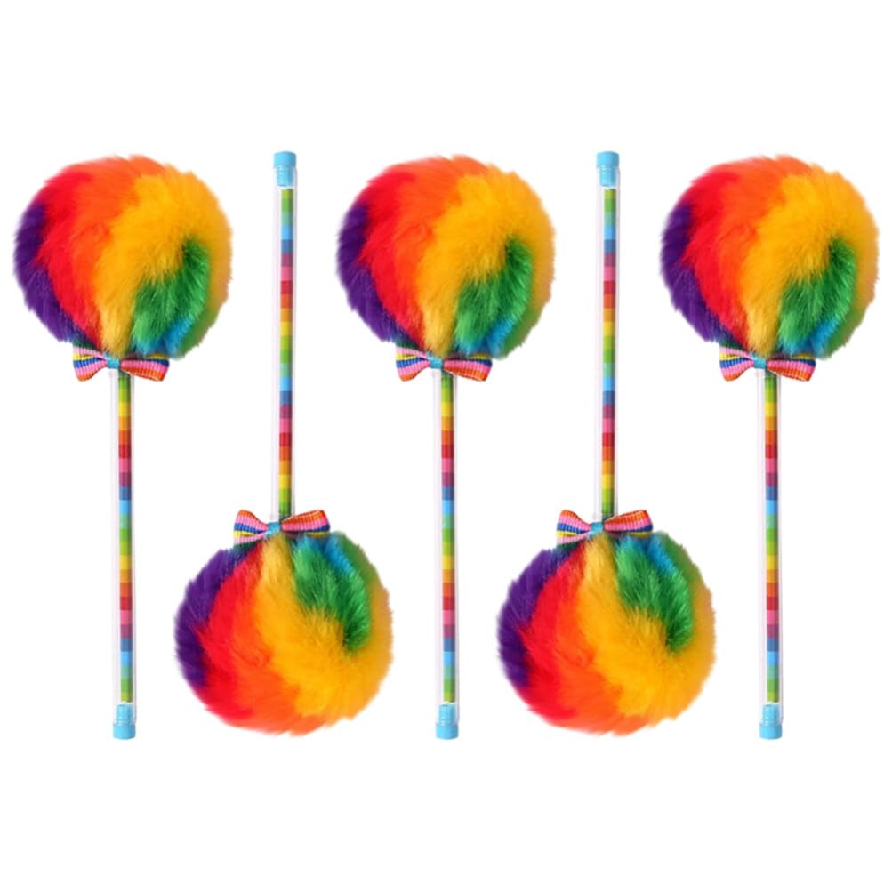 JIHUOO 4 Pompom-Kugelschreiber - Flauschige Stifte In Pastellfarben