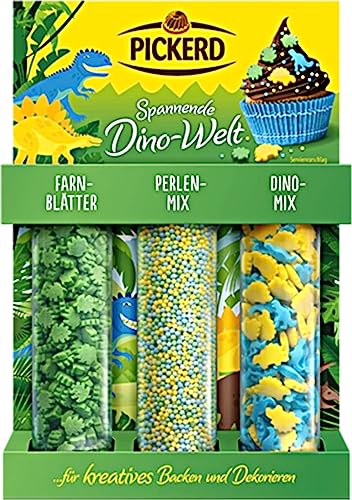 Set of 3 Dino World - Sugar Decorations for Decorating Pastries and Desserts 79 g/Pickerd, Germany