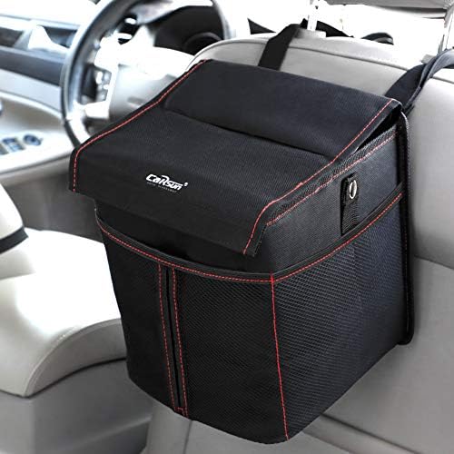 carsun Car Trash Can Waterproof Garbage Bag Organizer 2.6gal with Lid for Little,Car,Auto,Kitchen,Home