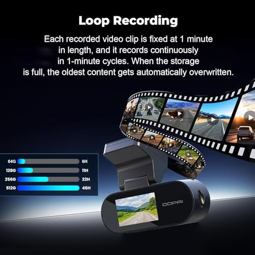 Image of DDPAI Dash Cam for Car with Screen [2026 Edition] 2K QHD Front Camera | ADAS, F1.8 Aperture, Night Vision, 260 Wide Angle, G-Sensor, WiFi, Super Capacitor, Wi-Fi & App Control