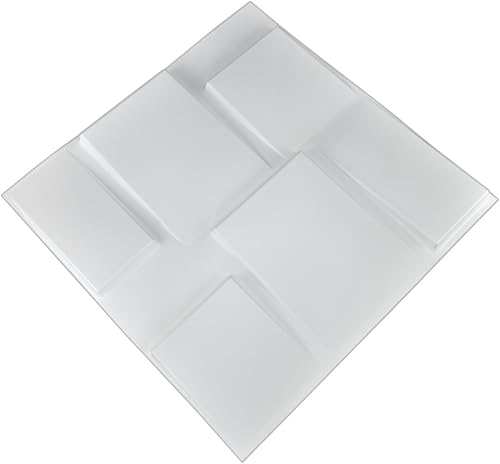 Miniatura 73 de Art3d Paneles para pared 3D para decoración de paredes de interior Rectángulo 3D Blanco,Rectángulo 3D,Negro -,Diamond,Blanco suave,white