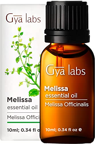 Gya Labs Melissa Essential Oil for Comfortable Skin (10ml) - Pure, Therapeutic Grade Melissa Oil - Perfect for Aromatherapy, Sensitive Skin, Sleep & Stress - Use in Diffusion or on Skin