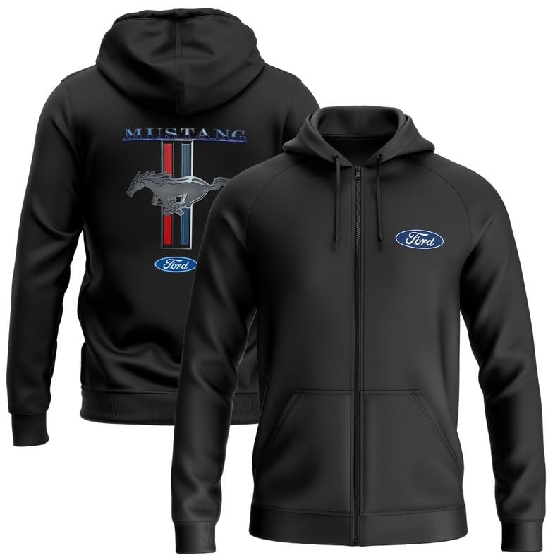 Pull à capuche classique Ford Mustang zippé pour remplacer vos sweats inconfortables