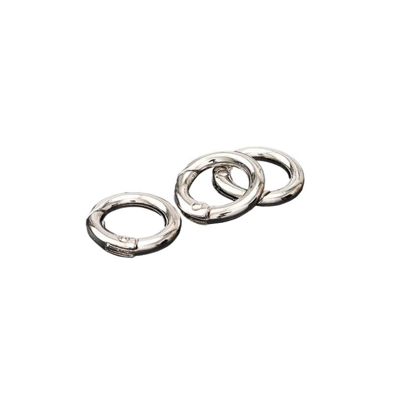 20Pcs Metal Purse Buckles Spring O Ring Round Carabiner Snap Hook Keyring Clasp DIY Jewelry Bag Accessories for Keyrings,Wallets(Silver 20mm)