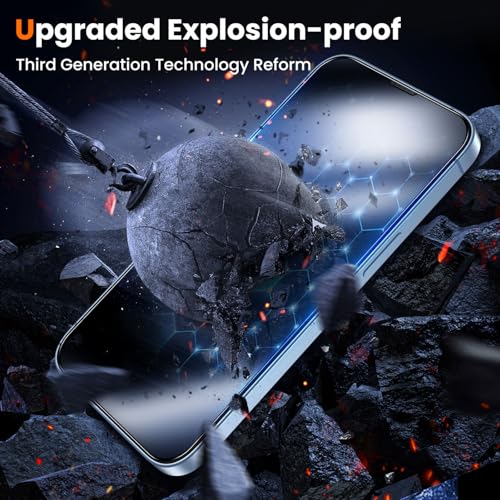 Image of UniqueMe Screen Protector for iPhone 16e / iPhone 13 / iPhone 13 Pro /iPhone 14 Screen Protector Tempered Glass Full Coverage, Easy Installation, Case Friendly 2 Packs