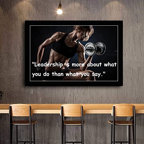 Lirong Leadership Is Do More Motivational Inspirational Posters Home Decor Wall Art Print For Gym Motivational Quotes Poster Printing 12X18Inch(30X45Cm) #TOP2