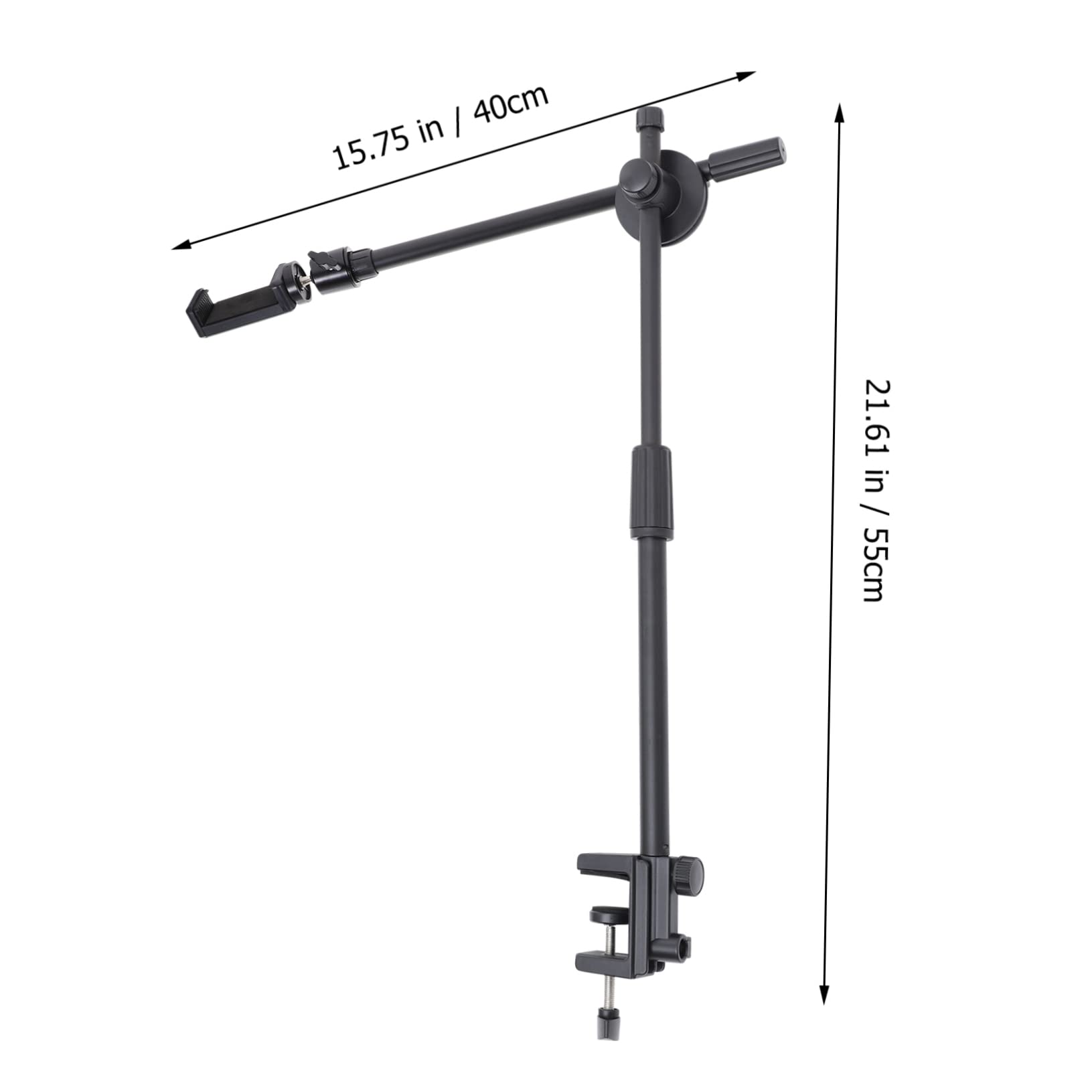 Soporte para Teléfono Móvil Uso Manos Libres Brazo Articulado Flexible Accesorio Negro y Base de Abs Adecuado para Grabación de Video para Escritorio