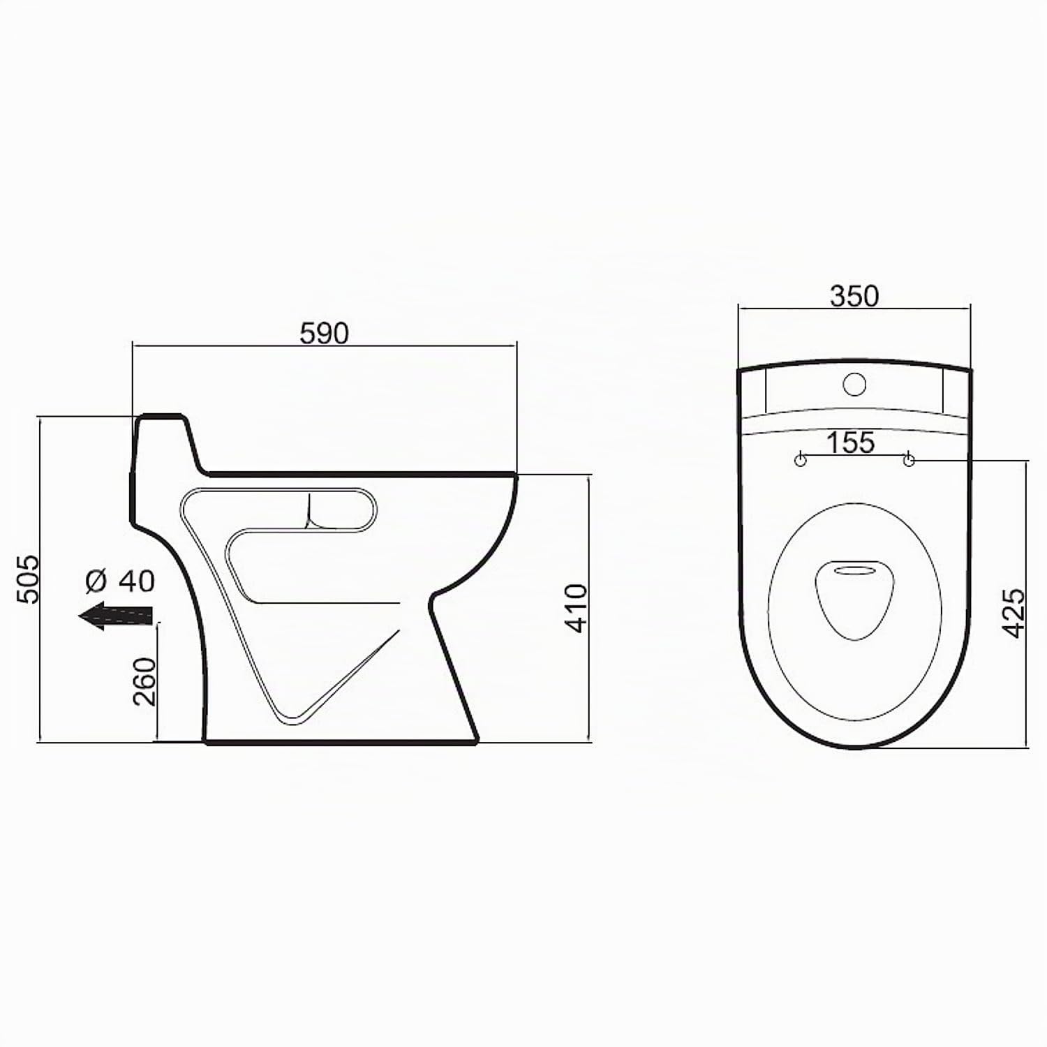 WC Broyeur intégré ANCOFLOW en céramique blanc
