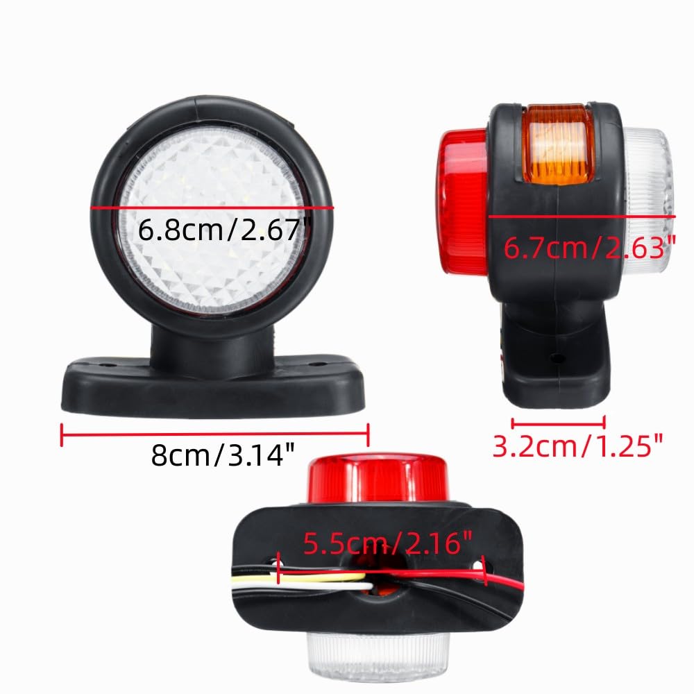 4PCS 12V-24V Umriss Seite Marker Blinker Freiheit Licht Anzeige Gummi Lampe Anhänger Lkw Caravan van